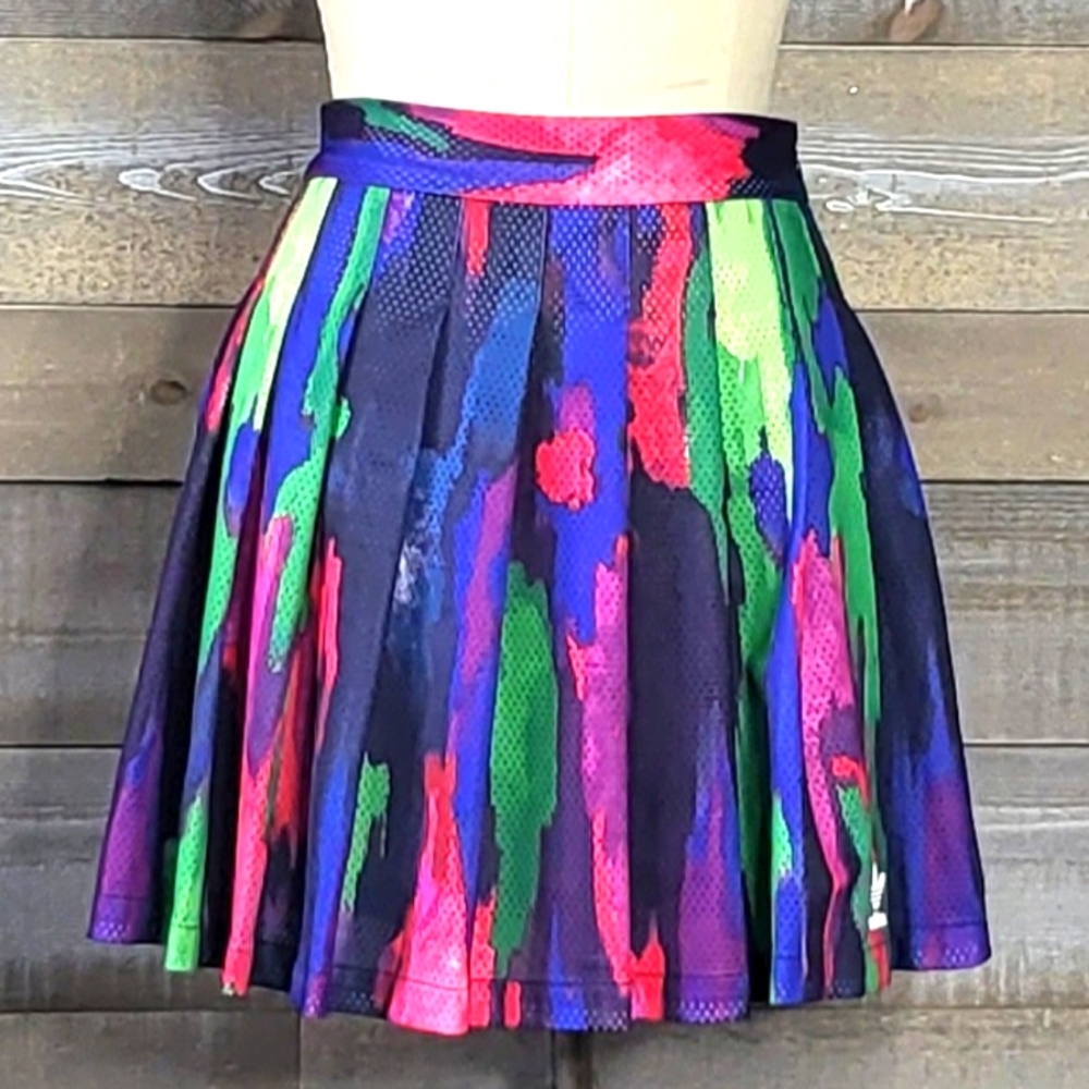 Adidas X Pharrell Williams Colab Multicolor Camo Mesh Mini Skirt
